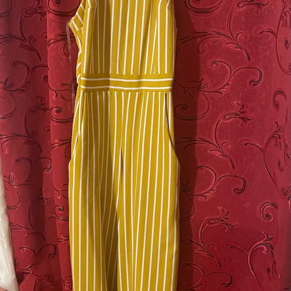 Moa Moa Yellow Striped Jumpsuit